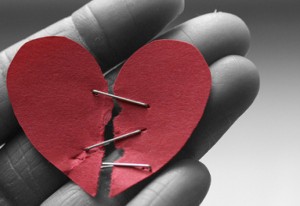 broken heart with staples